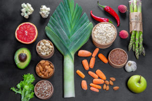 Vegetables on a surface