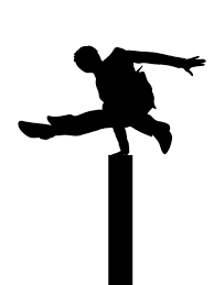silhouette of jumping man