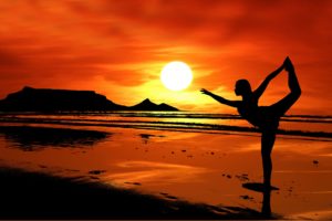 woman doing yoga